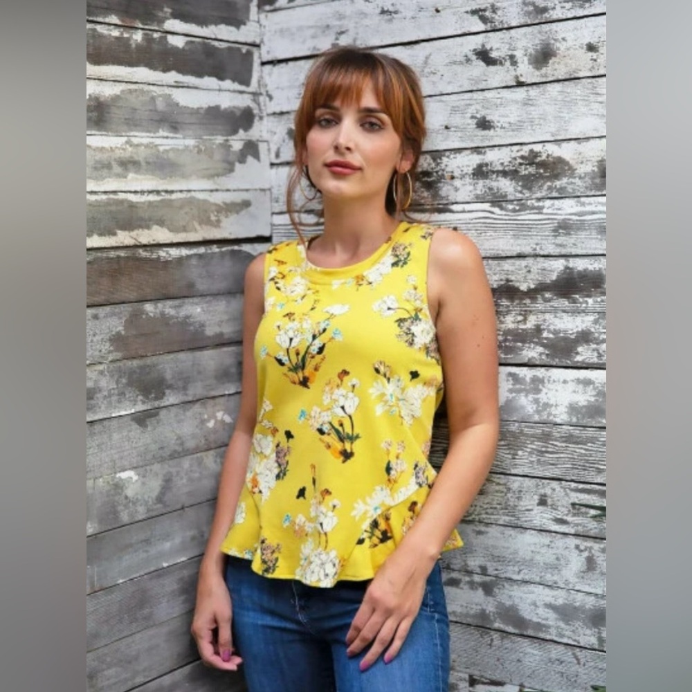ANTHROPOLOGIE Eva Franco Arborist Floral Tank Top Size Small